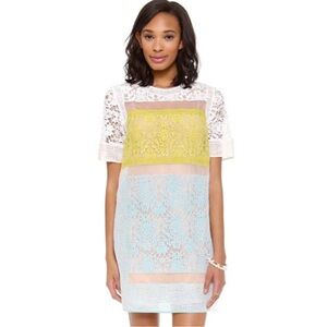 Rebecca Taylor | Runway Patchwork Sheer-Inset Lace Dress Size 8